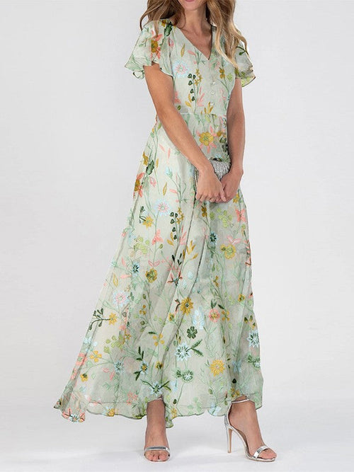 Flowy Floral Print Maxi Dress for Women — Spring & Summer - image 1